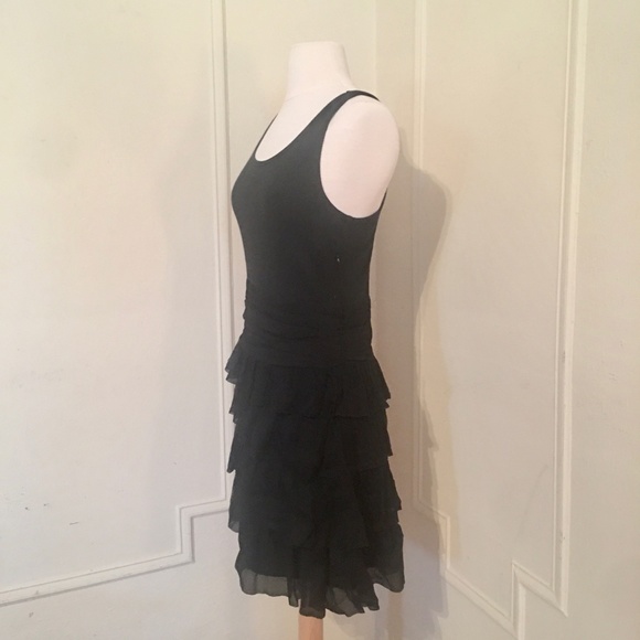 100% Silk Black Racerback Tank + Ruffle Dress - Picture 7 of 10